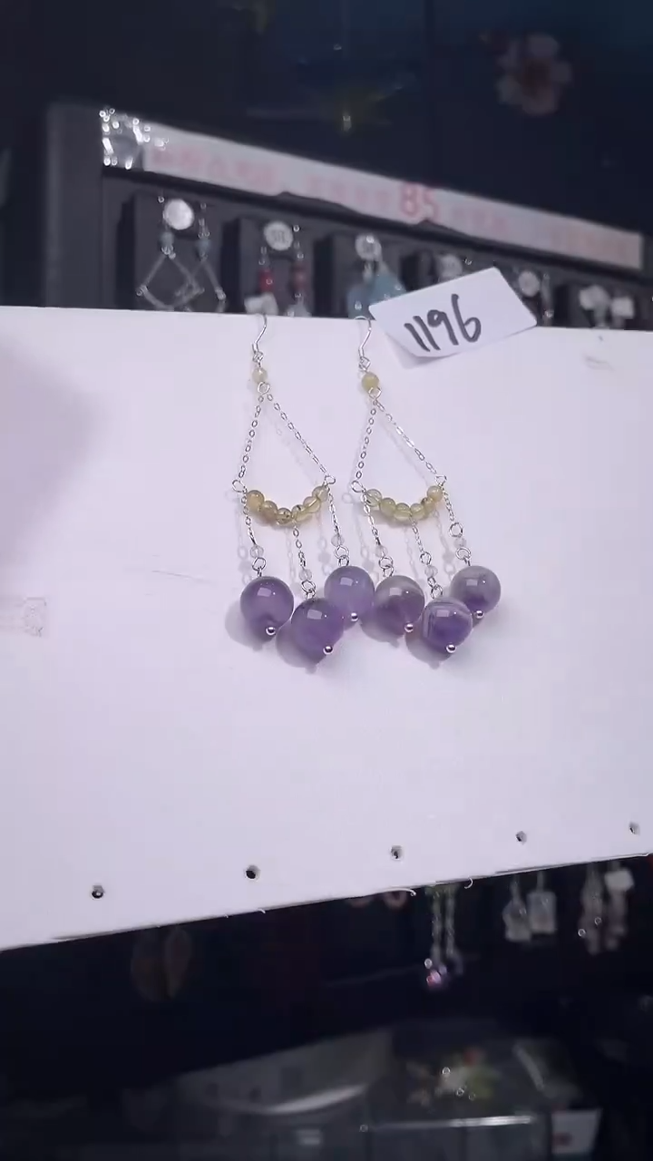 未镶嵌耳饰紫晶喜欢拍