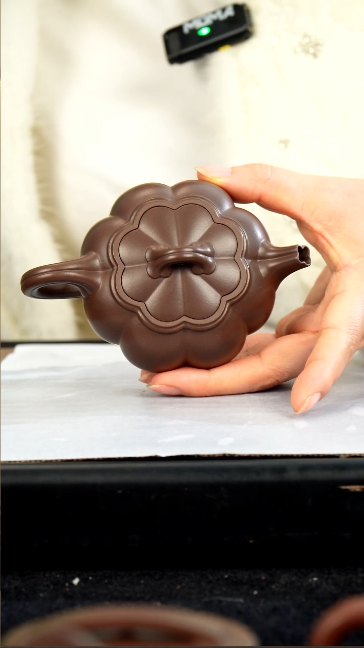 茶壶紫砂老紫泥筋纹花语160