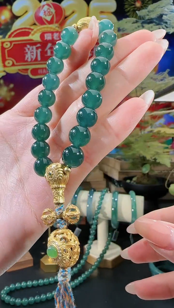 【闪购商品】翡翠手串银S925镶嵌手串多样性发一