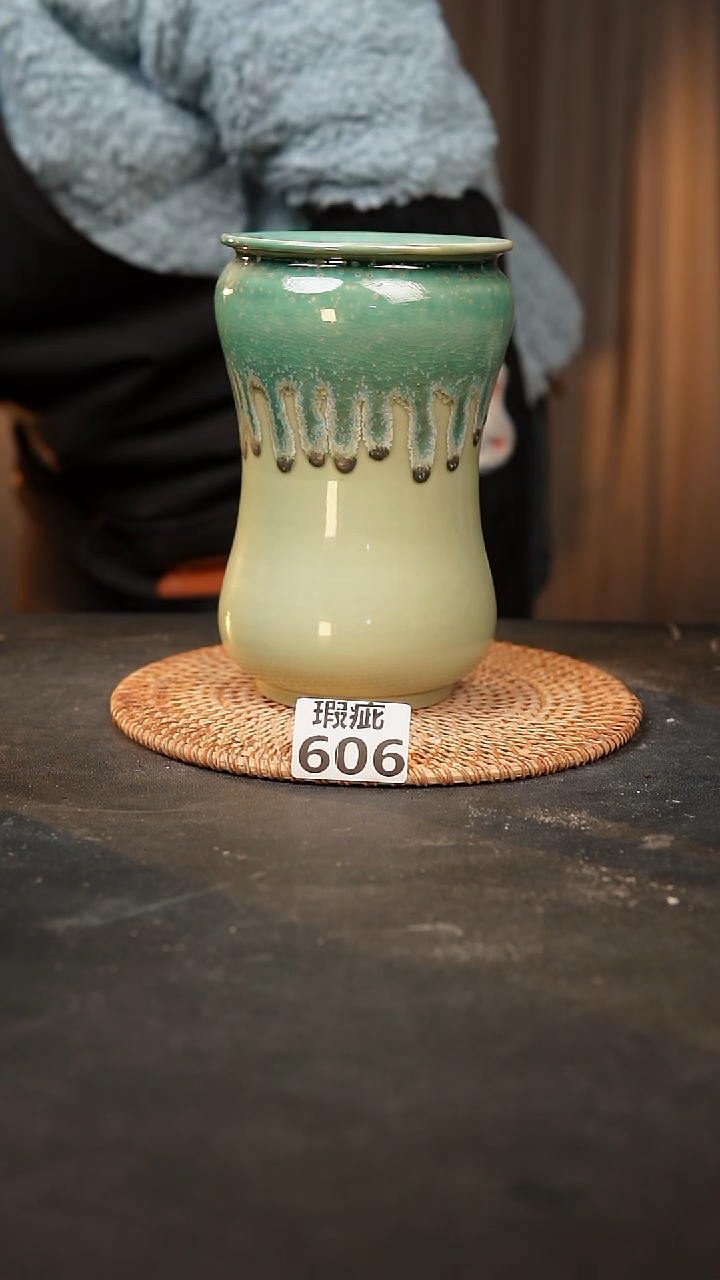 【闪购商品】瓷片606泥泥手工花盆口9高18