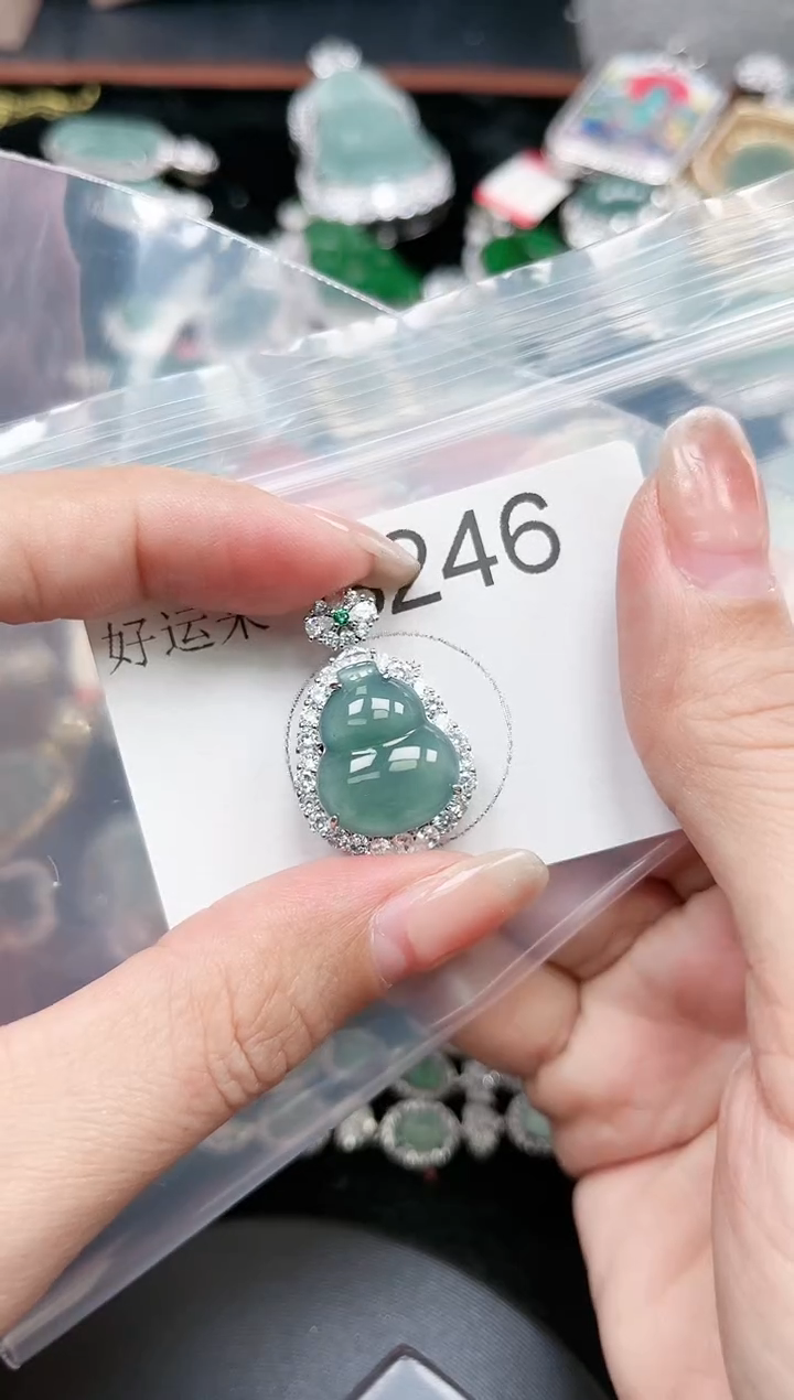 【闪购商品】翡翠颈饰未镶嵌赠皮绳246