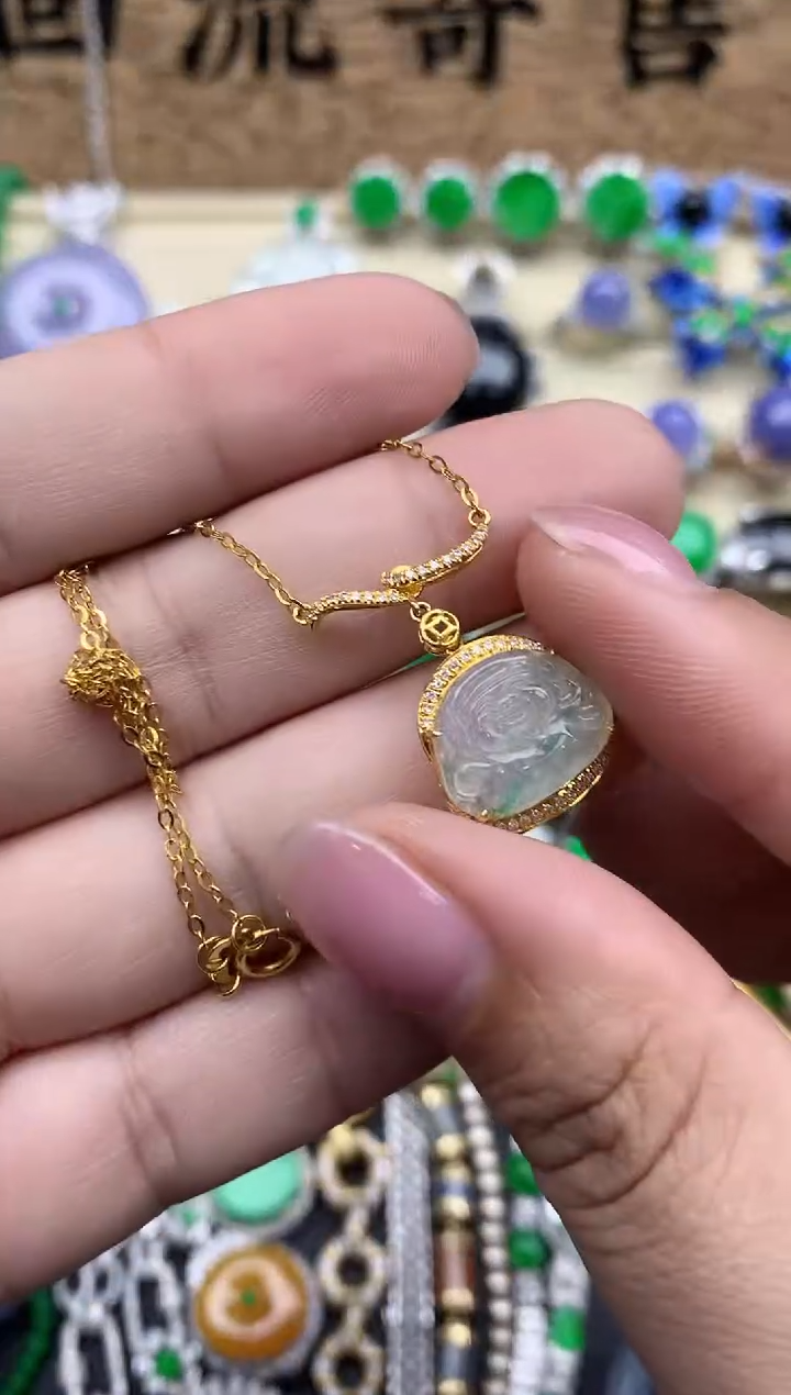 【闪购商品】翡翠颈饰18K金镶嵌284-中国好珍宝