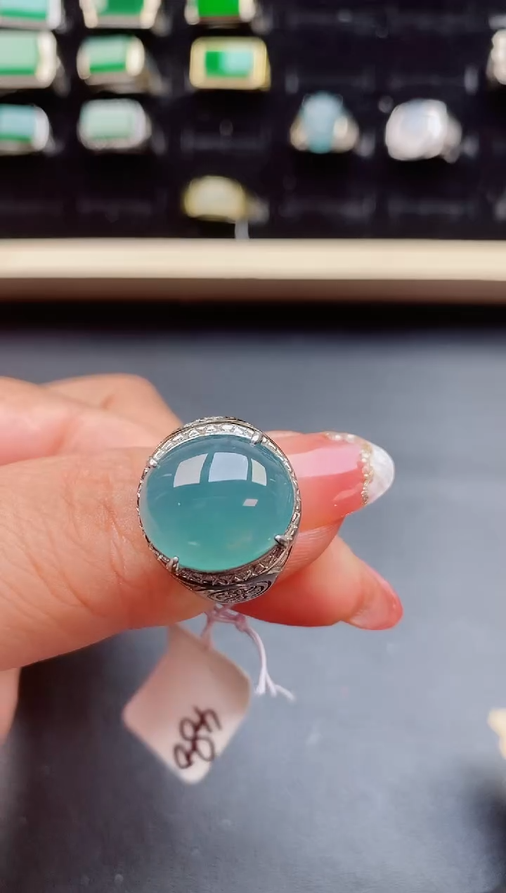 【闪购商品】翡翠戒指银S925镶嵌508580