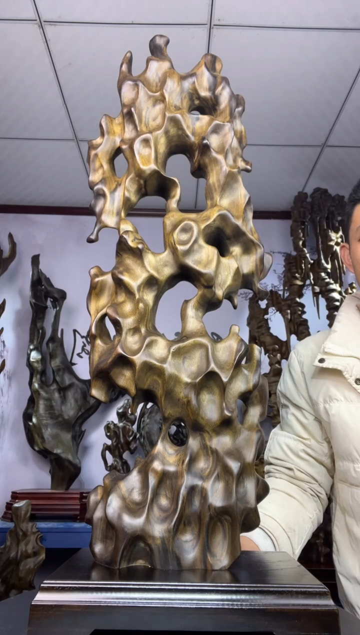 金丝楠木雕款淡*金丝楠木工艺品摆件