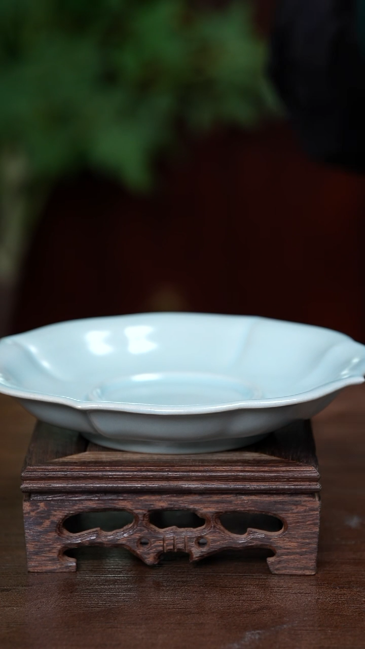 【闪购商品】L·宝丰宋官窑·原产地汝瓷花口壶承