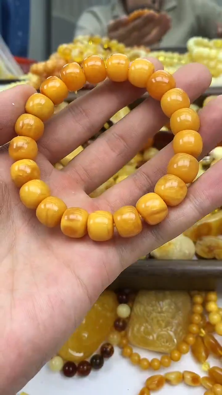 裸石蜜蜡未镶嵌手串卡12