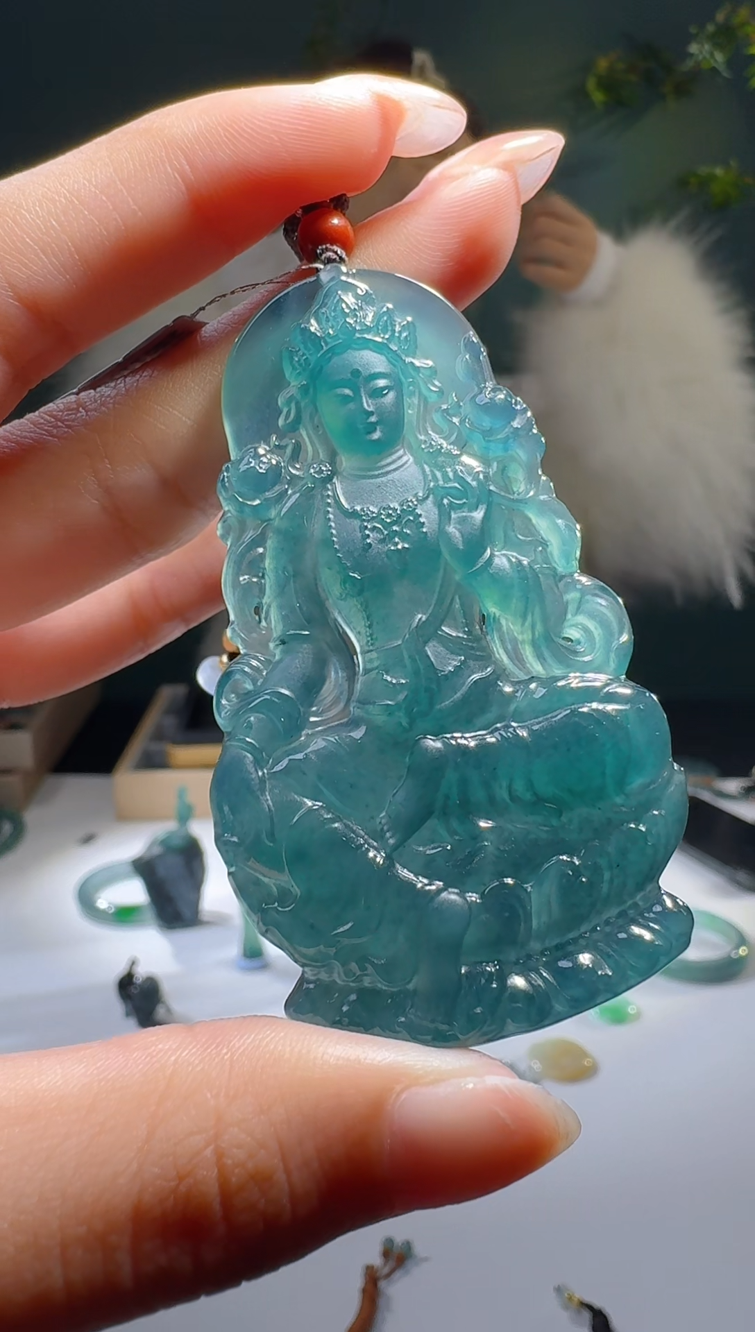 【闪购商品】翡翠颈饰未镶嵌天然A货翡翠度母