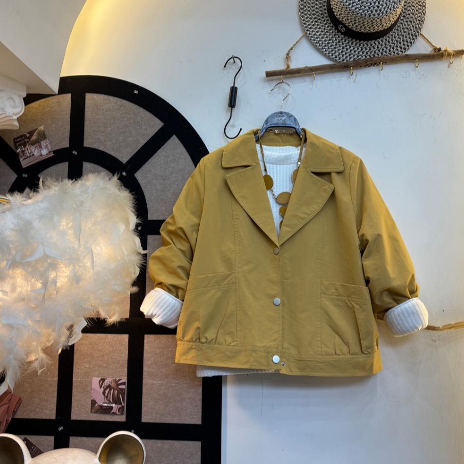 D25 121902 女韩版新款百搭宽松显瘦加厚加绒休闲外套