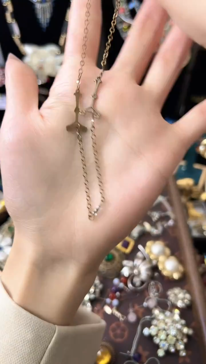 铁合金合成碳硅石老件铜项链