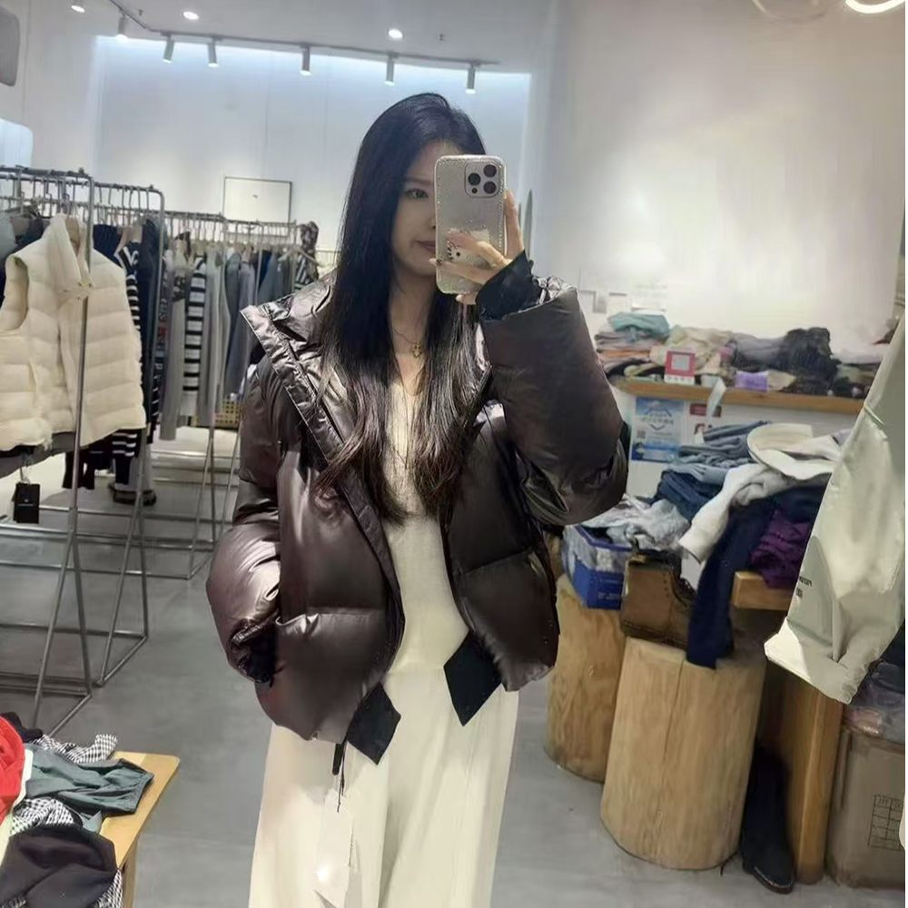 肯豆风80白鸭绒连帽防水蓬松保暖加厚羽绒服外套女秋冬27130