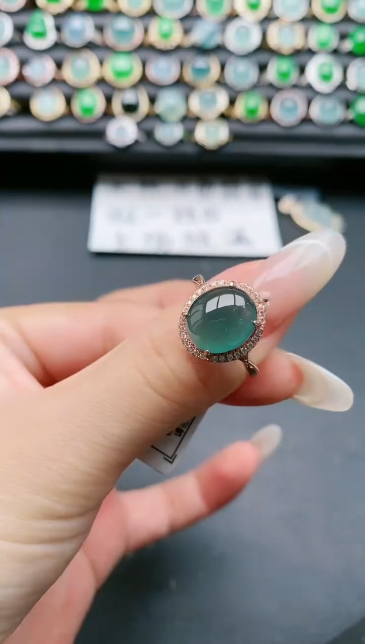【闪购商品】翡翠戒指银S925镶嵌111111