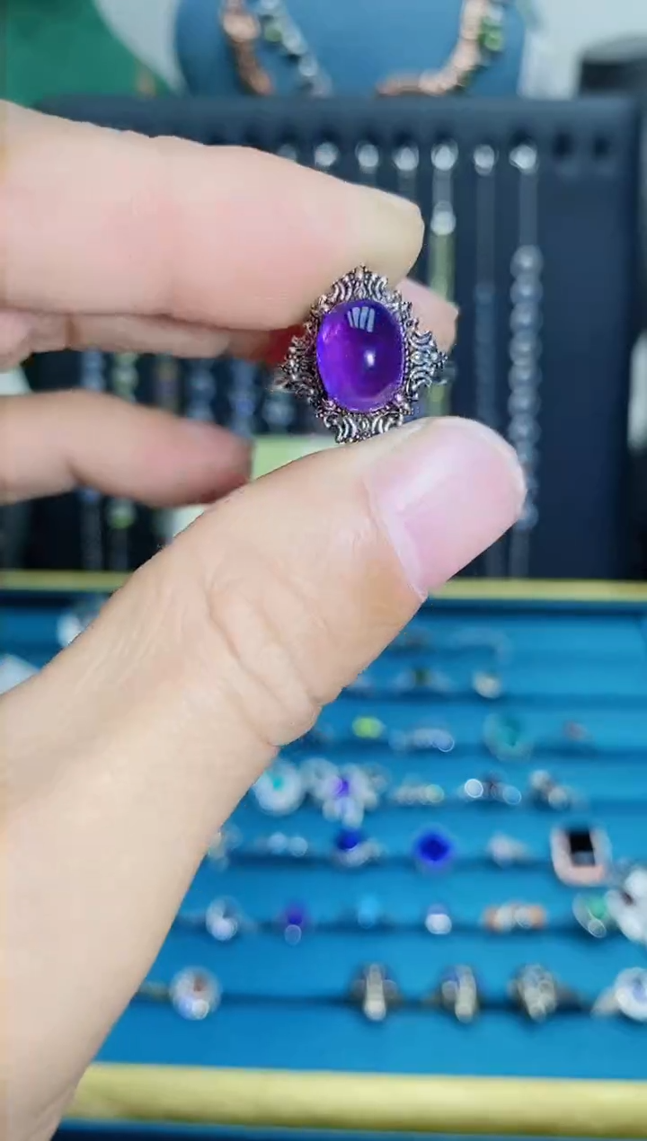 【闪购商品】紫晶戒指银S925镶嵌1121