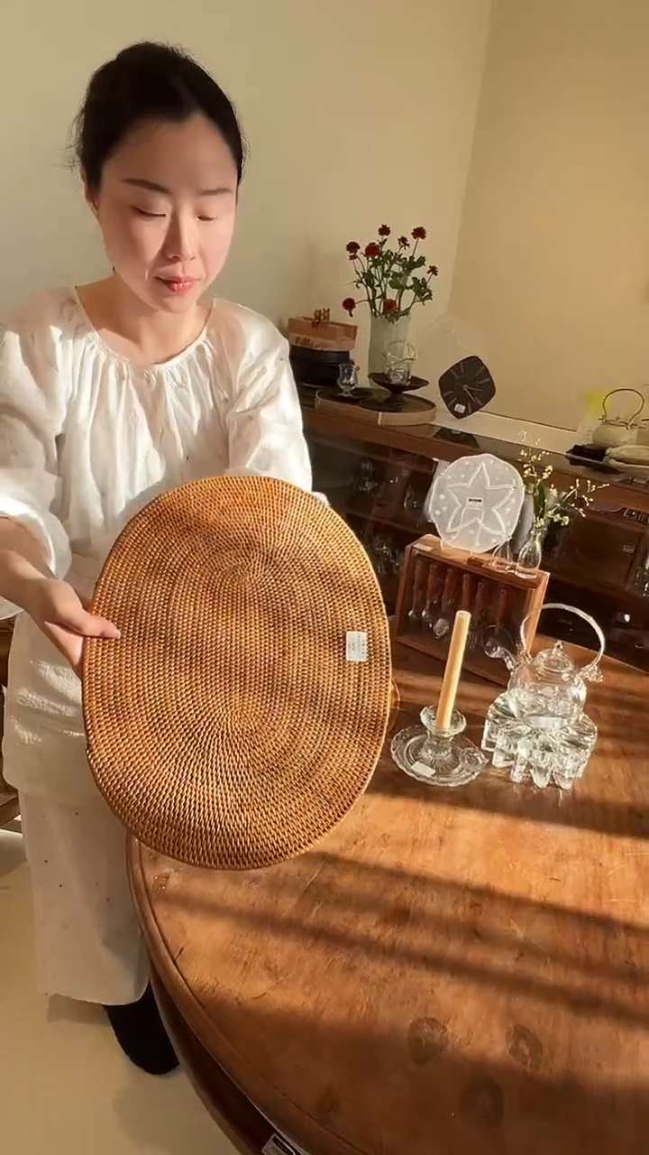 茶道摆件0000藤编餐垫8503