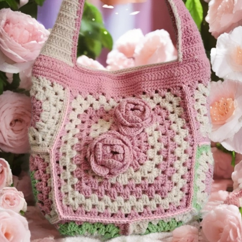 手工钩织包包针织改价专拍手工织品，默认花朵手工编织毛线爆款