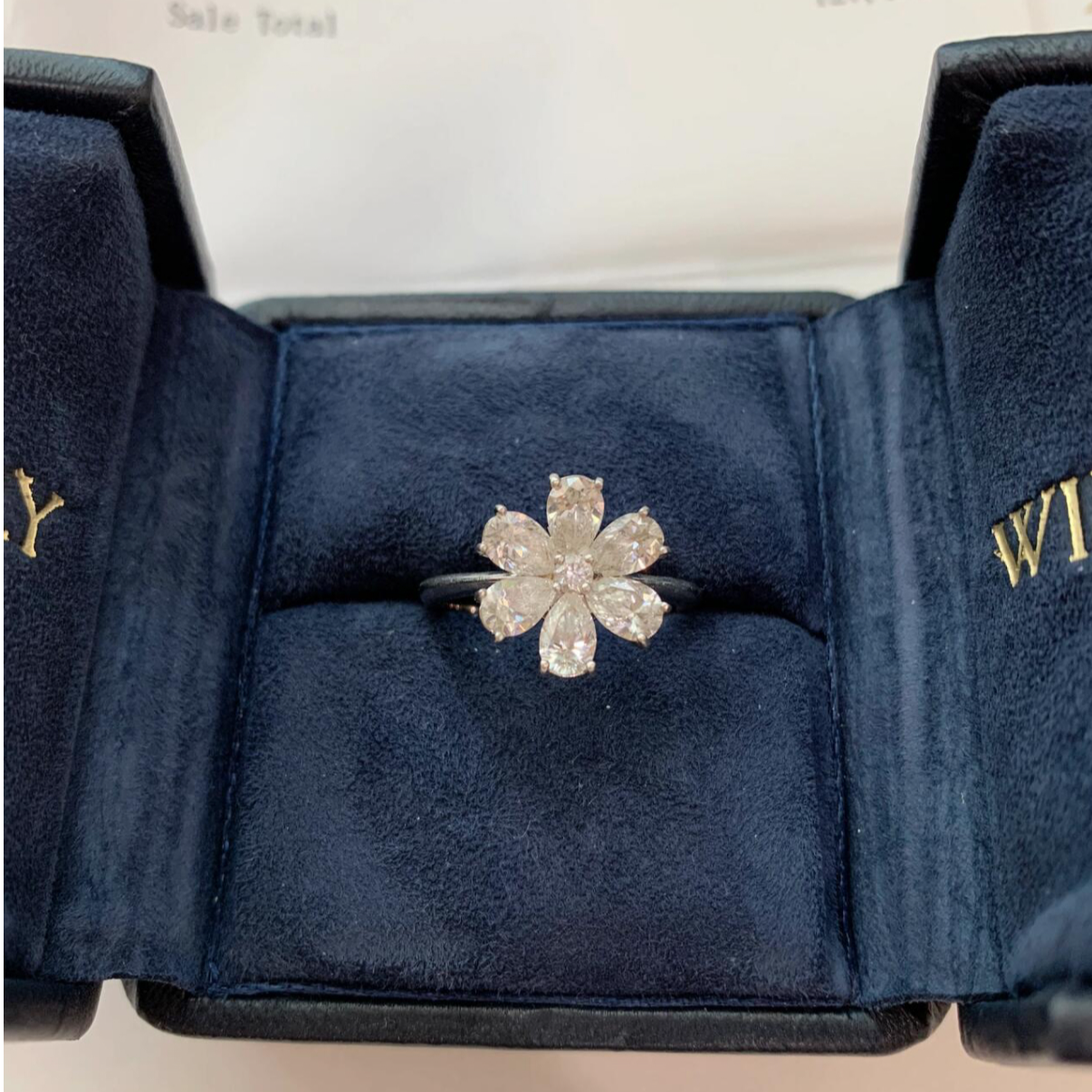 99新 Harry Winston/海瑞温斯顿 珊珊 HW 勿忘我系列戒指白金满钻