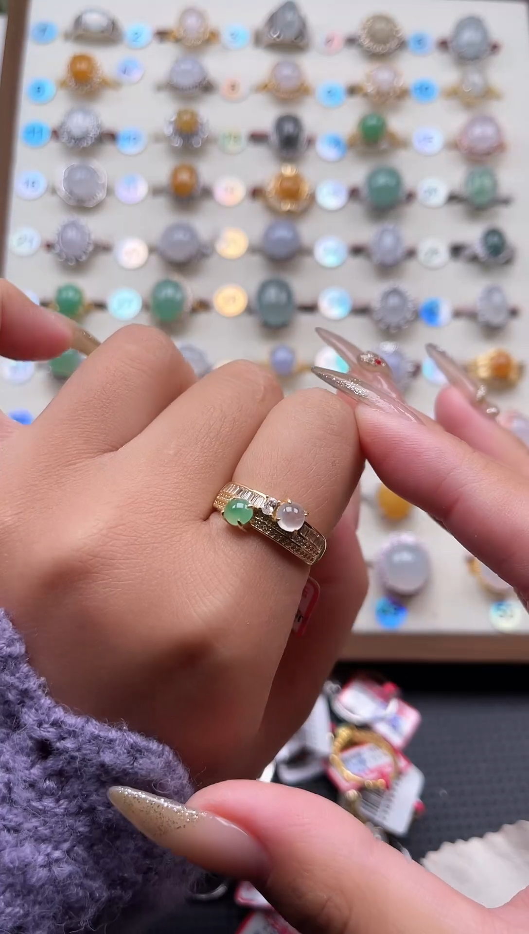 【闪购商品】翡翠戒指银S925镶嵌天然A货翡翠戒指