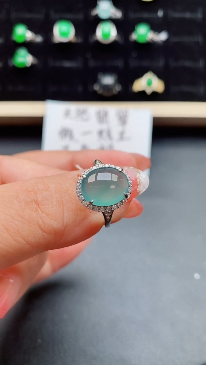 【闪购商品】翡翠戒指银S925镶嵌508050