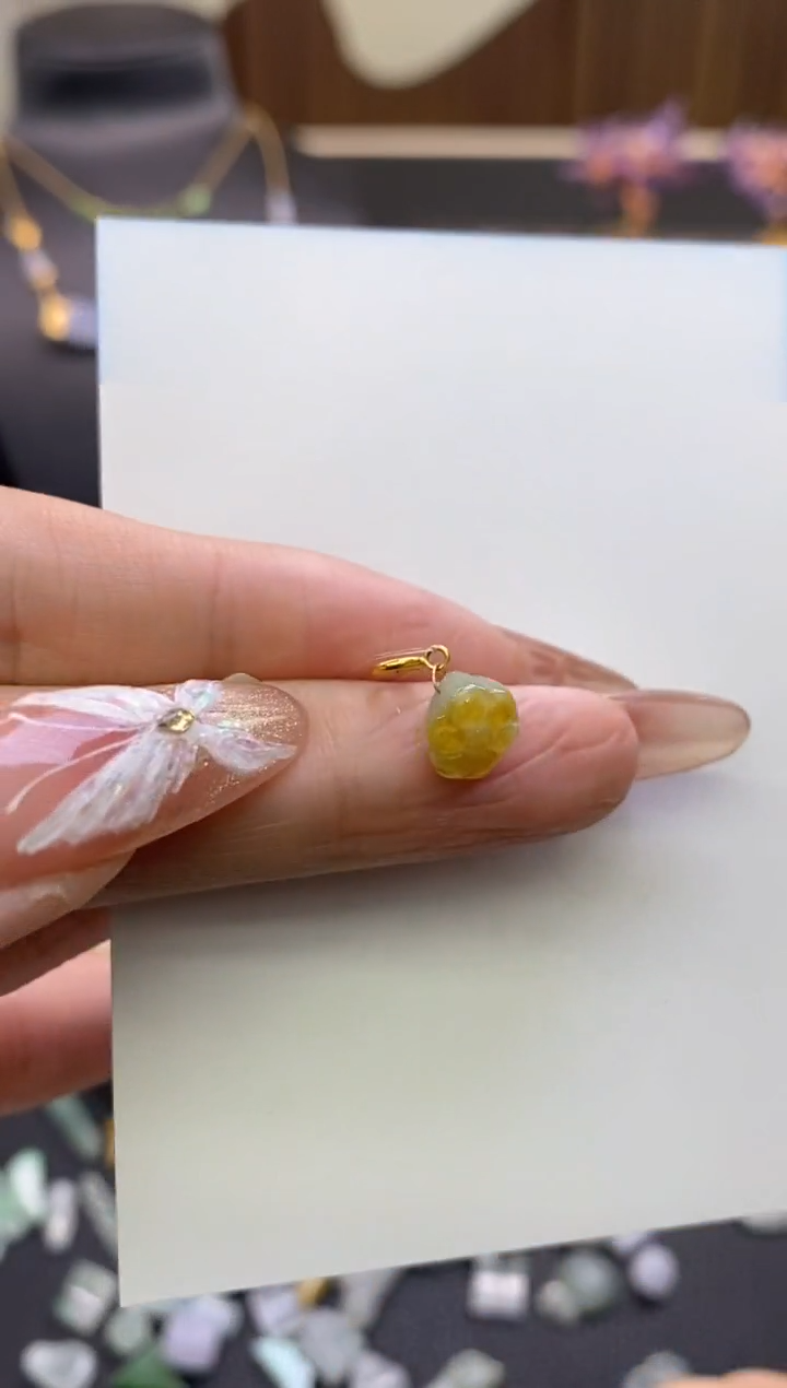 【闪购商品】翡翠颈饰18K金镶嵌净货11916