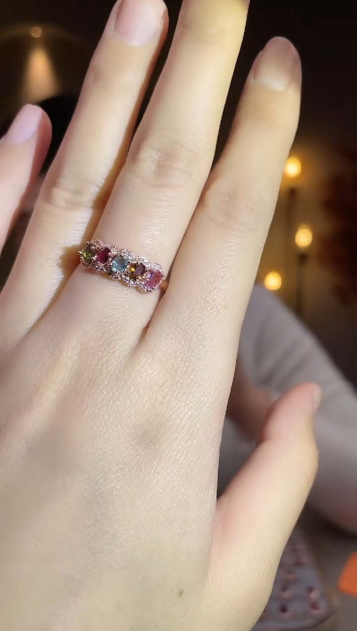 银S925镶嵌手饰碧玺手饰