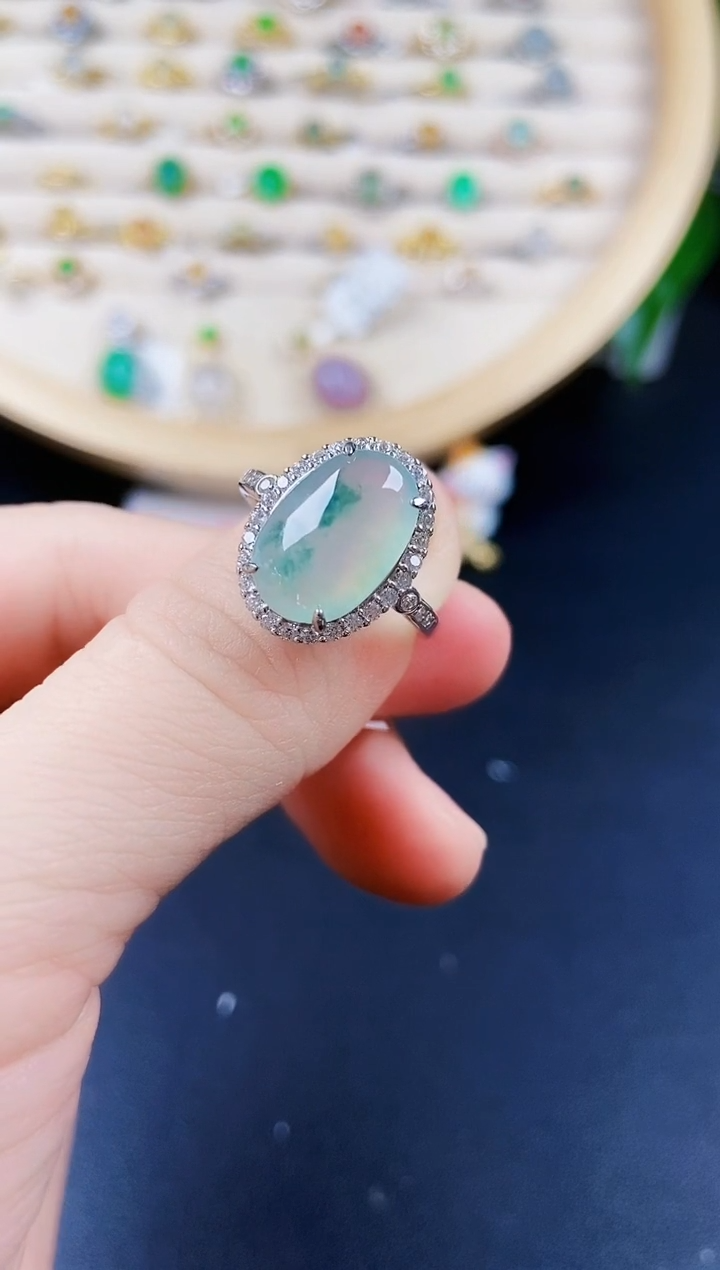 【闪购商品】翡翠戒指银S925镶嵌242452542