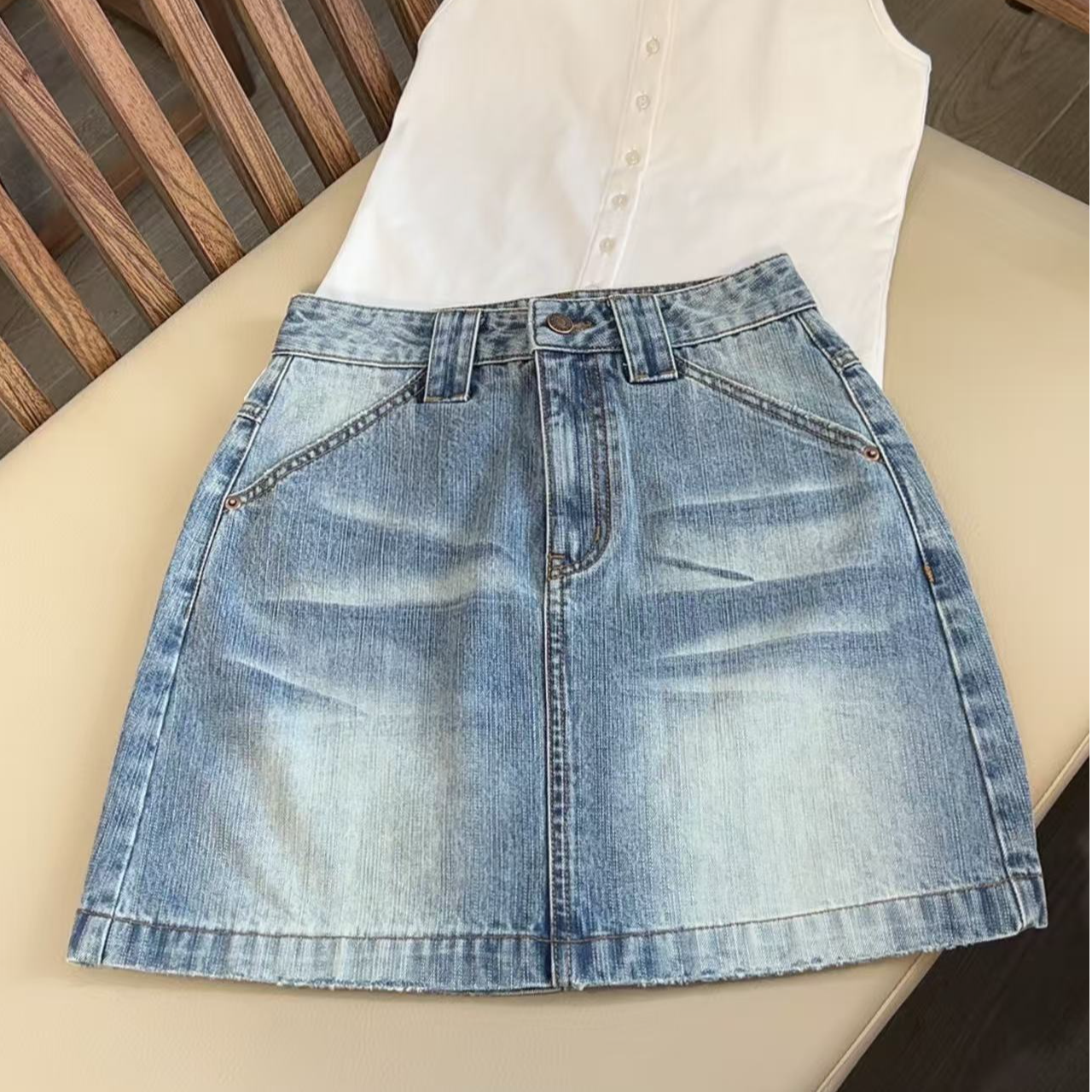 【原歌】夏新款牛仔包臀防走光半身短裙女YG26261