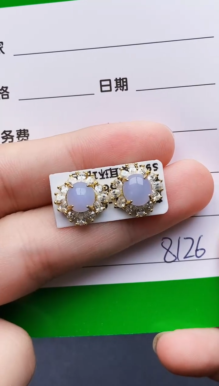 银S925镶嵌戒指翡翠8126