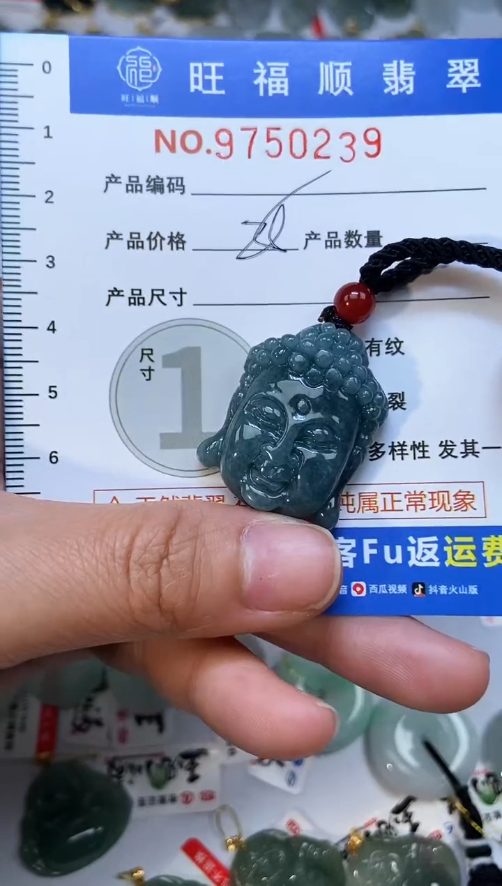 【闪购商品】翡翠颈饰未镶嵌天然缅甸A货翡翠颈饰配绳带礼盒