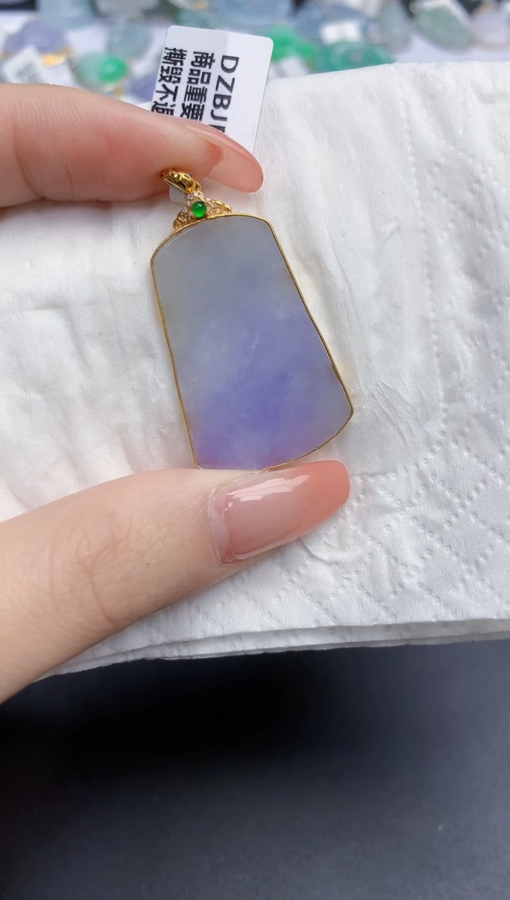 【闪购商品】翡翠颈饰18K金镶嵌天然缅甸翡翠A货