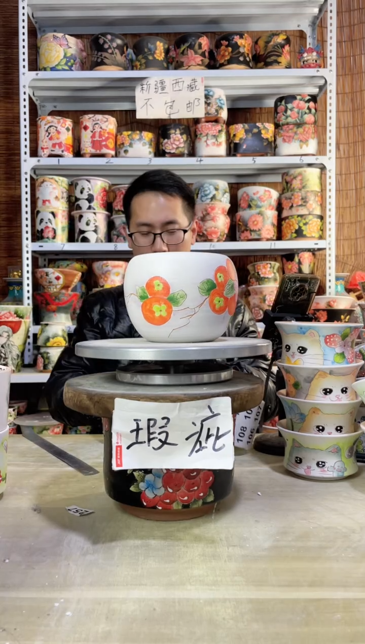 【闪购商品】摆件094陶花岛多肉陶瓷花盆罐——微瑕