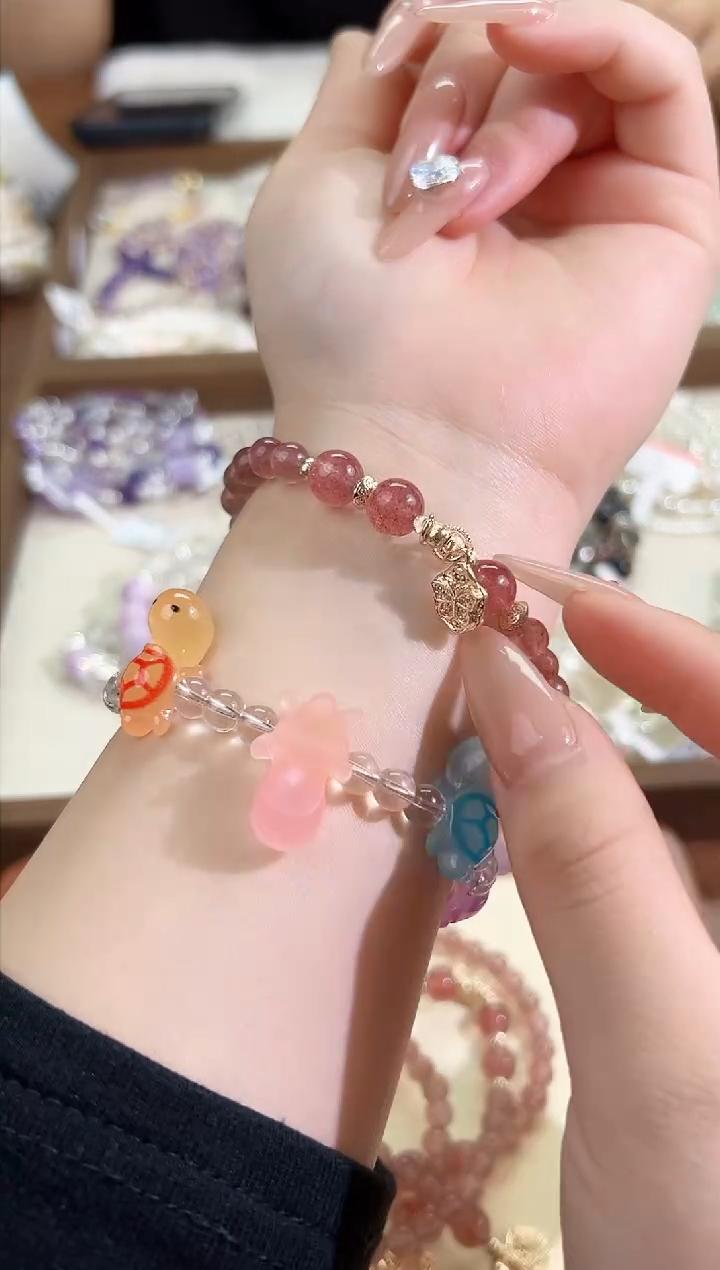 【闪购商品】水晶手链未镶嵌草莓晶L040默认微瑕多样性发货