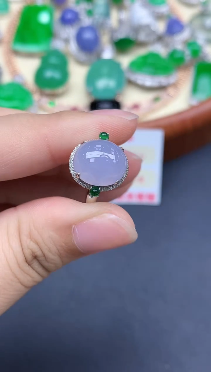 18K金镶嵌戒指翡翠523-中国好珍宝