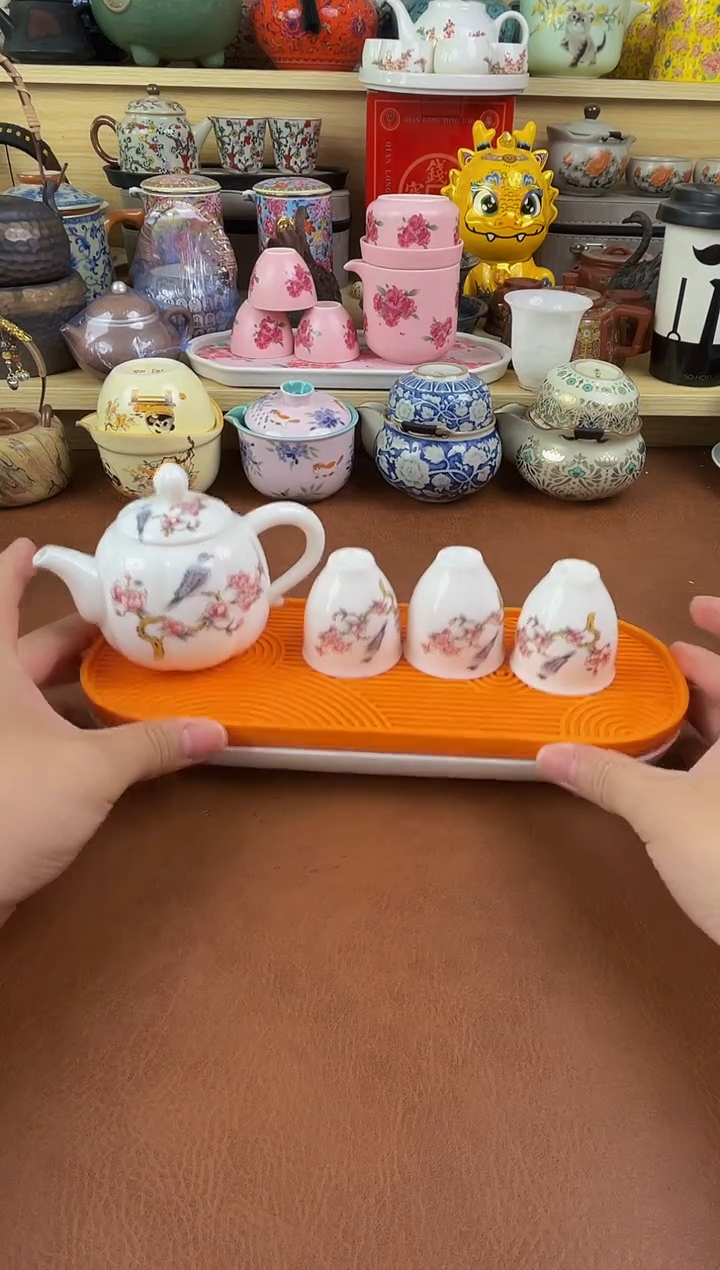陶瓷茶具摆件旅行套组