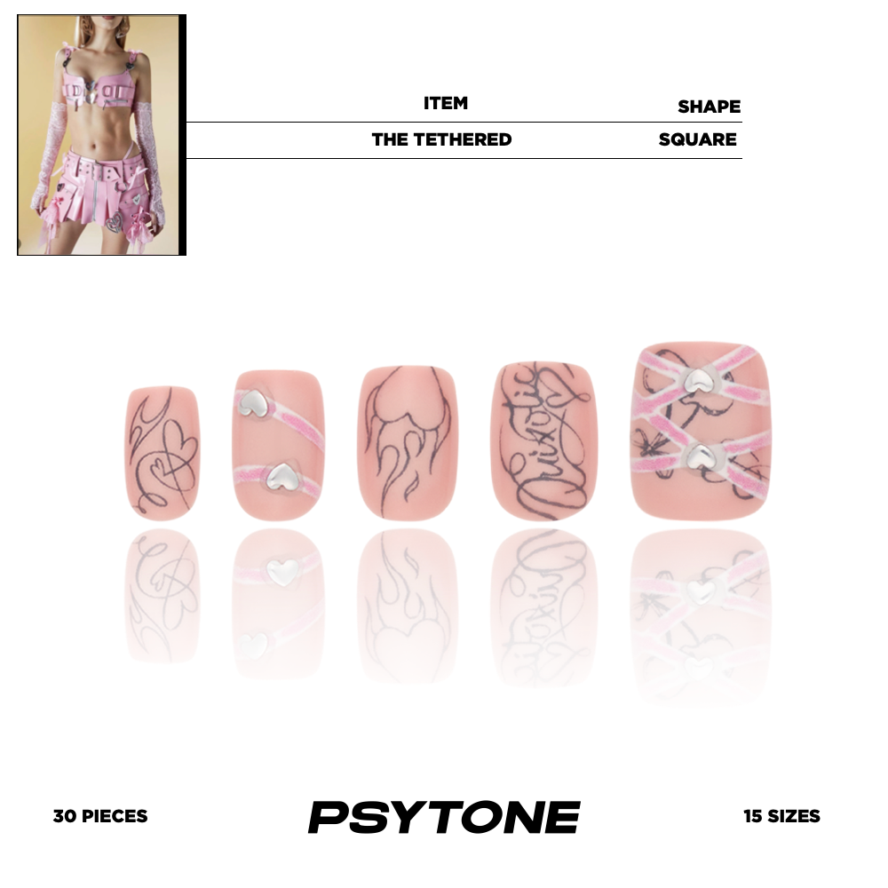 幻调激绊TheTethered|短款方圆穿戴甲可穿戴时尚流行裸色穿戴式