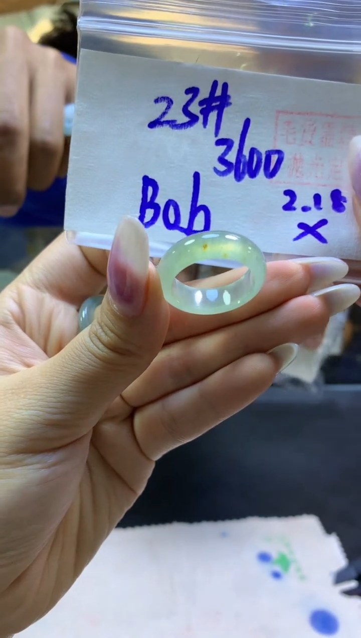 【闪购商品】定制翡翠未镶嵌戒圈#3600元-毛货需精细抛光