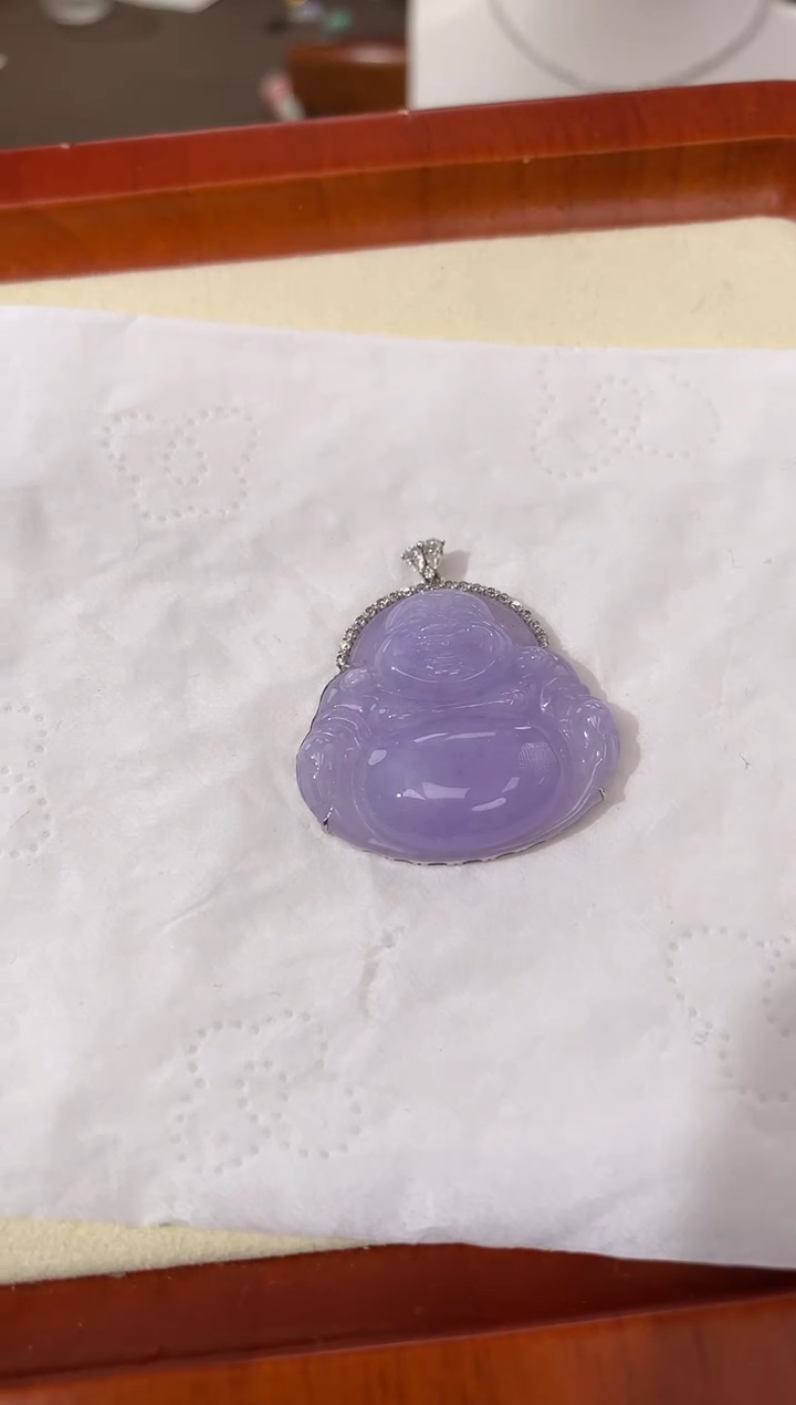 【闪购商品】翡翠颈饰18K金镶嵌天然缅甸a货翡翠