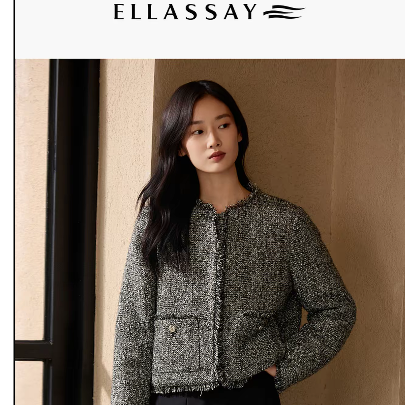 ELLASSAY/歌力思宽松型直下摆中长款女短EWB364L00500812