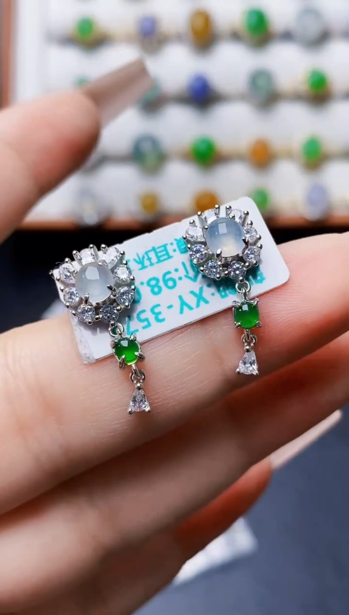 银S925镶嵌戒指翡翠1278