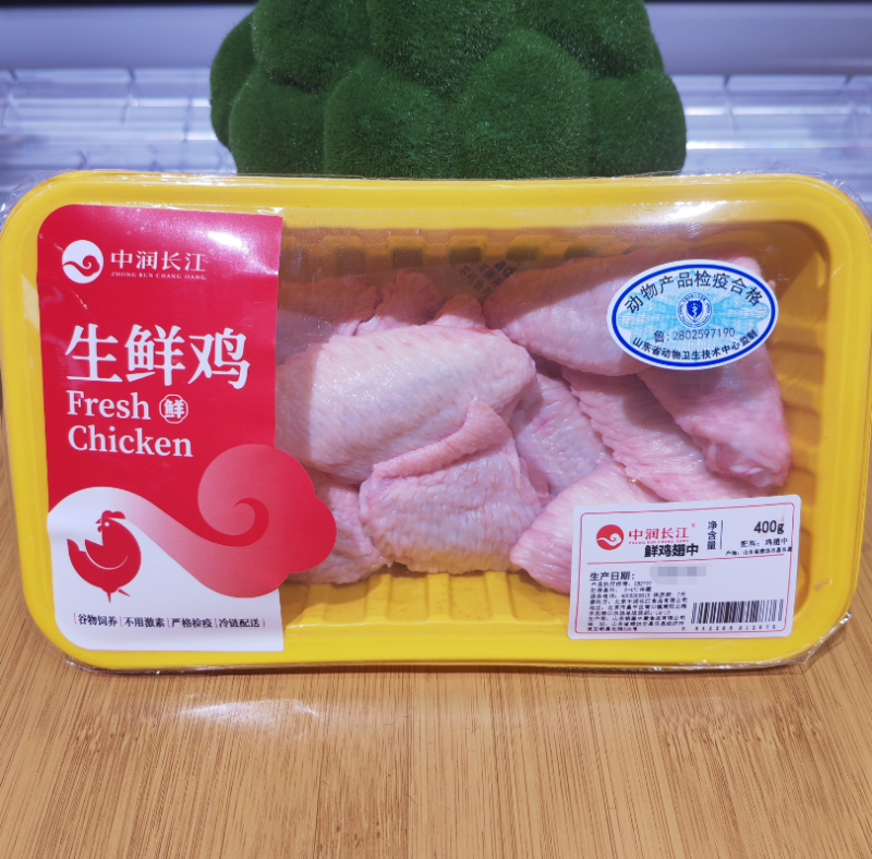 中润长江鲜鸡翅中400g
