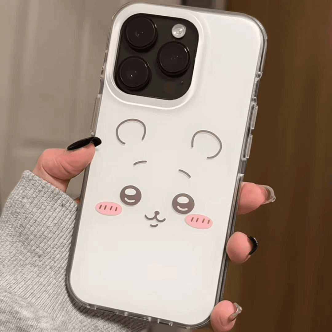 可爱线条表情适用苹果16大孔手机壳华为P70vivo小米oppo卡通创意