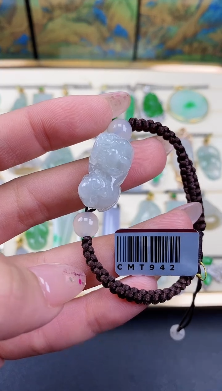 未镶嵌手绳翡翠貔貅手绳@@CMT942