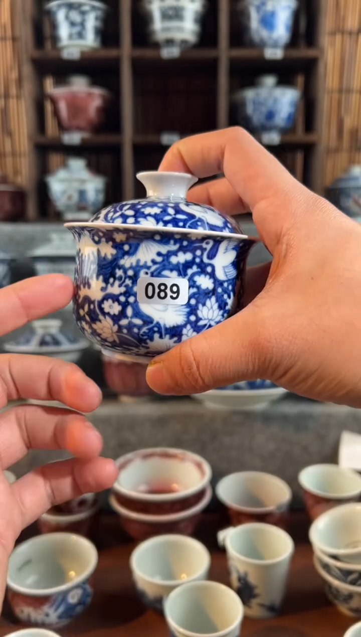 【闪购商品】089天禄1言瓷一路连科盖碗