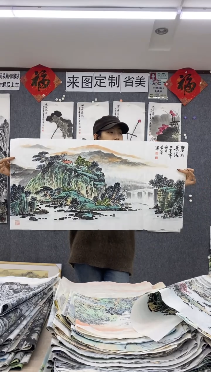 国画新****师沈常滨三尺100*50