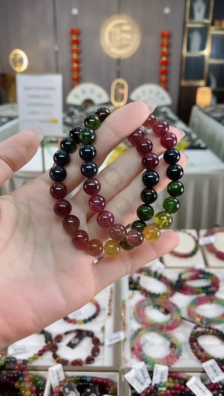 单圈手串9mm+未镶嵌碧玺（多样性发一条）hon