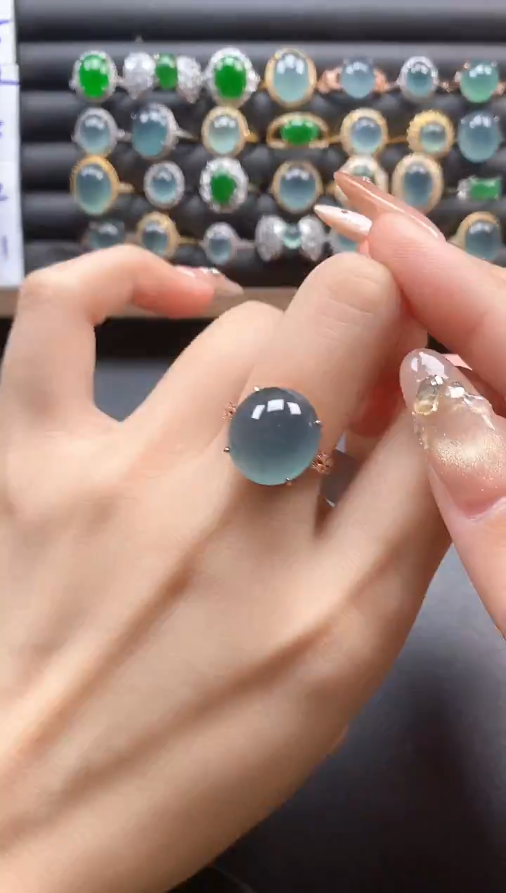 银S925镶嵌戒指翡翠4151