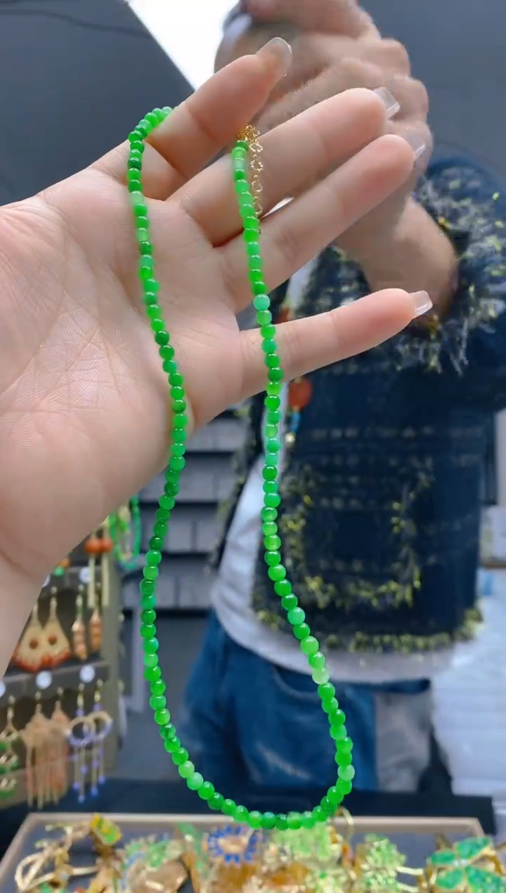 【闪购商品】翡翠耳饰合金62翡翠锁骨链