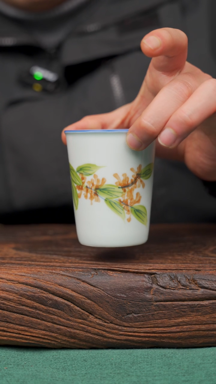 【闪购商品】瓷片10寻一缕瓷香杯釉下手工手绘瓷器