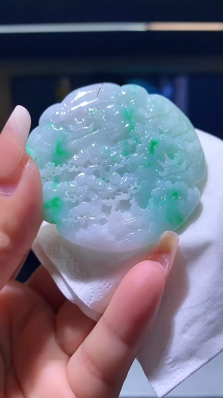 【闪购商品】定制翡翠未镶嵌1084xx-毛货挂件35