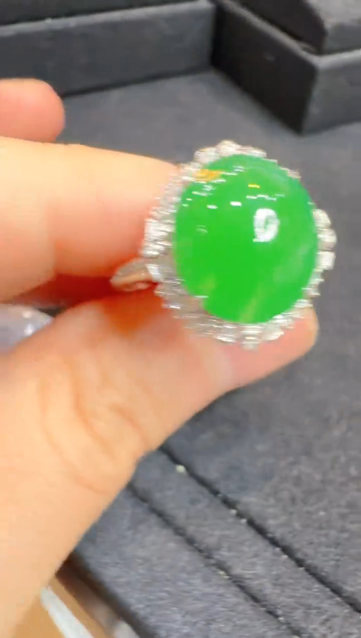 翡翠戒指18K金镶嵌多样性团购发一件