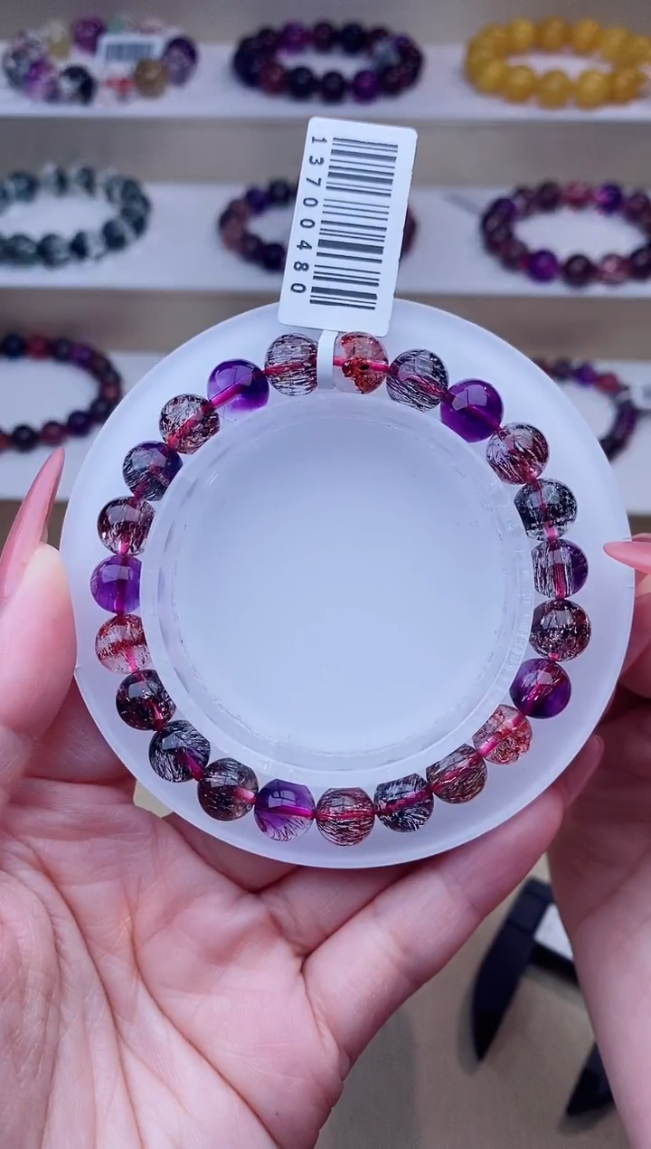 未镶嵌手串水晶黑加仑超七8m+