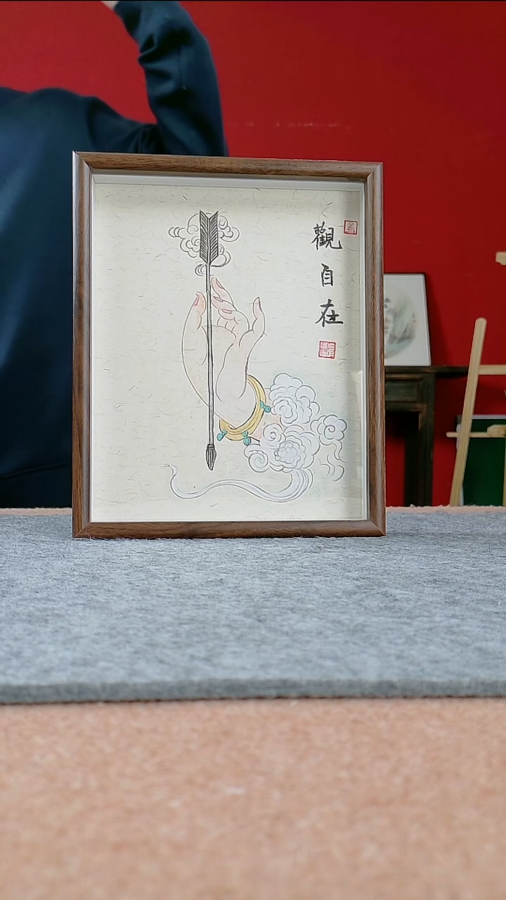国画纯手写纯手绘-带框尺寸22*27